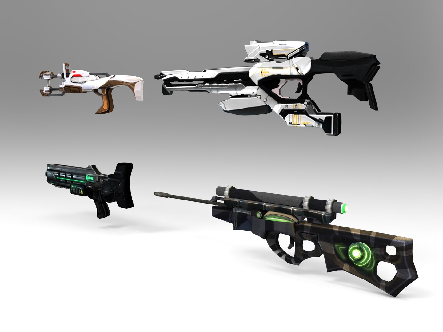 3d weapons pack model