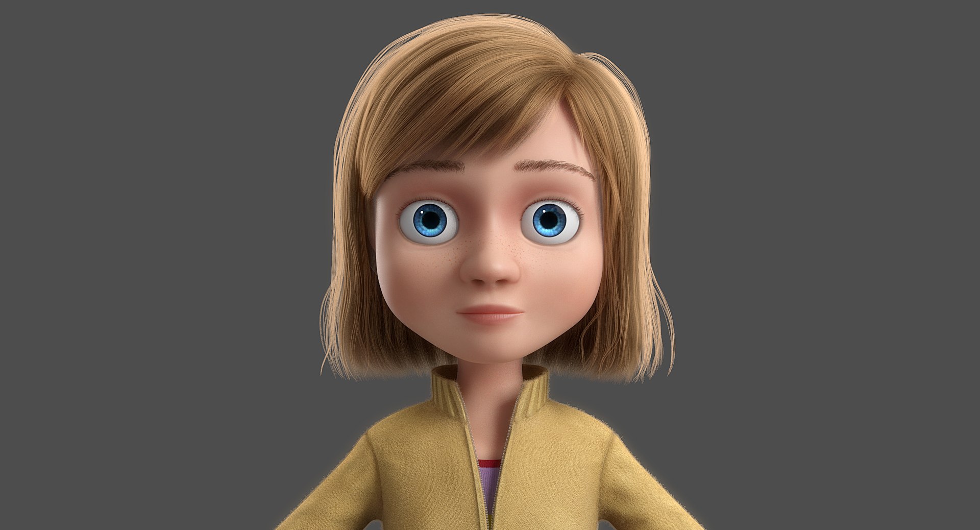 Girl Cartoon 3D Model - TurboSquid 1214367