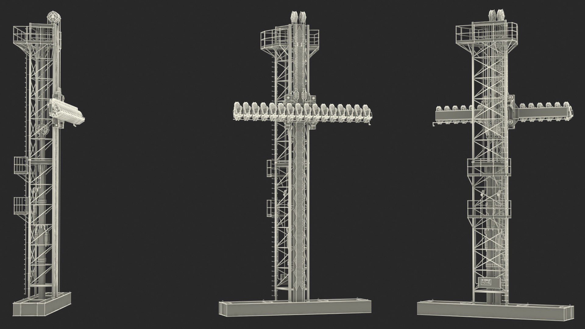 3D Drop Tower Ride - TurboSquid 1872792