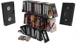 50 VHS Tapes Retro Collection model