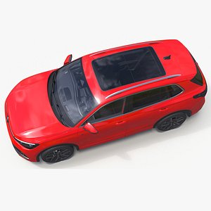 Volkswagen Tiguan 2024 Red Rigged for Cinema 4D 3D model