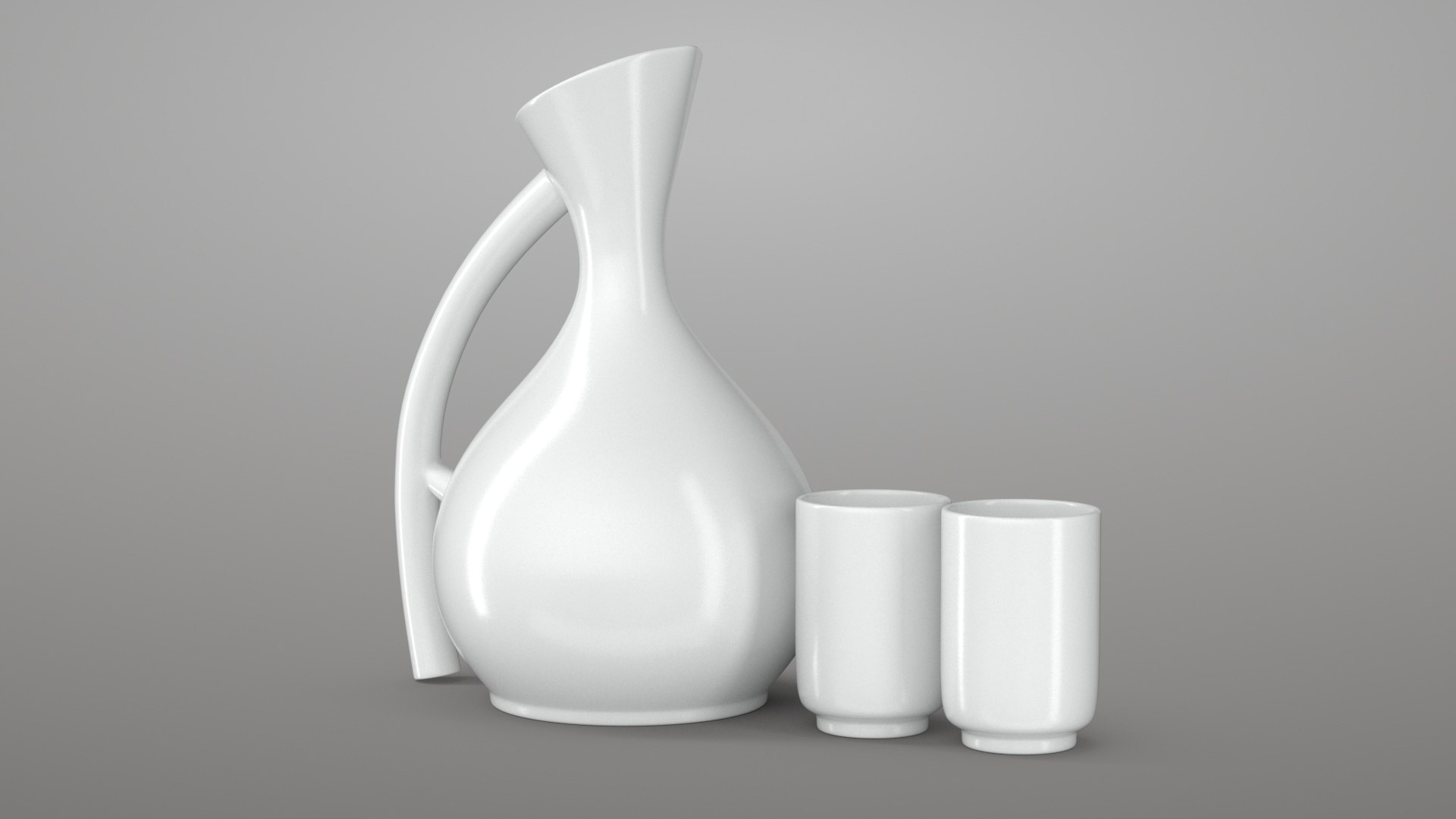 3D Pitcher With Cups PBR Model - TurboSquid 2228183