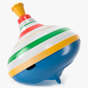 Vintage Spinning Toy with Color Bands