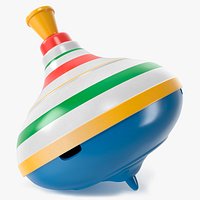 Vintage Spinning Toy with Color Bands