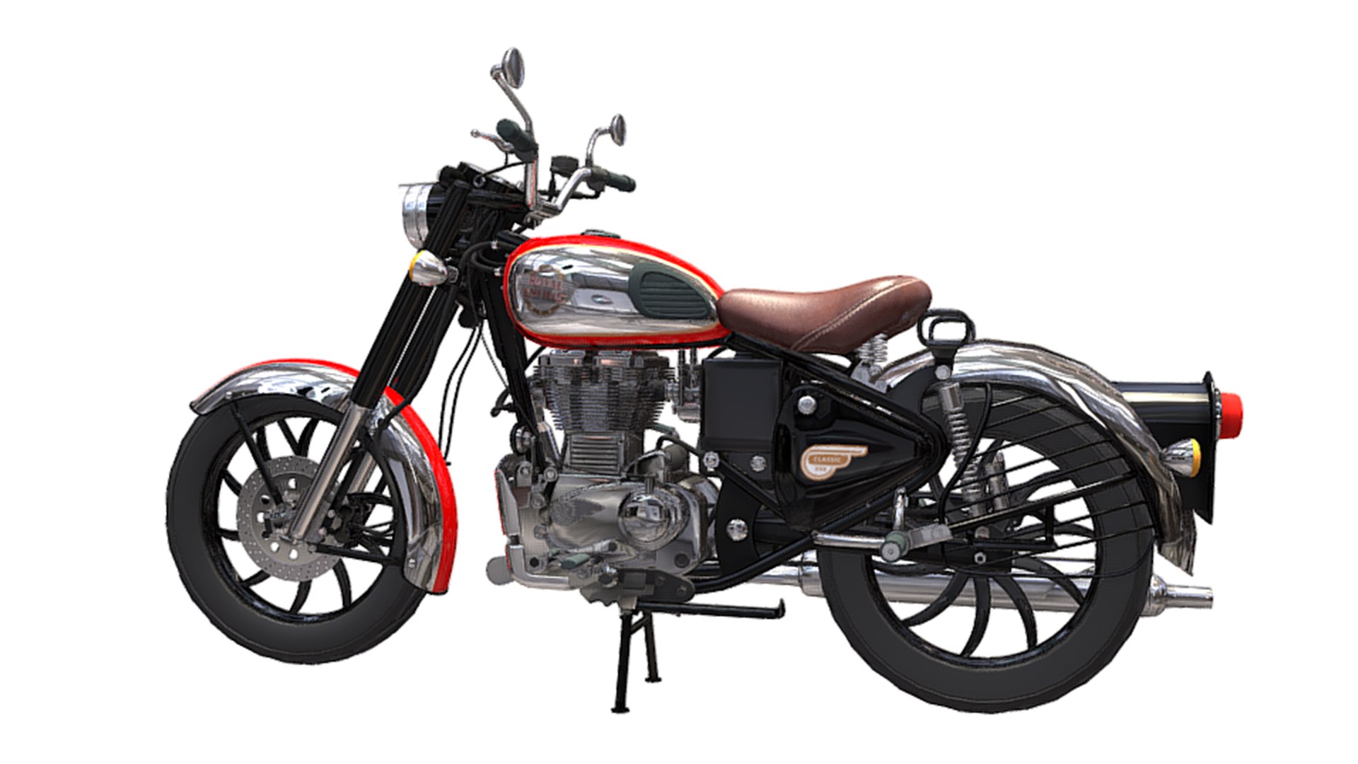 3d Royal Enfield Classic 350 Red Colour Turbosquid 2149938