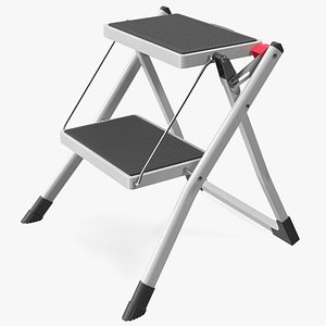 Steel Step Stool Rigged 3D model