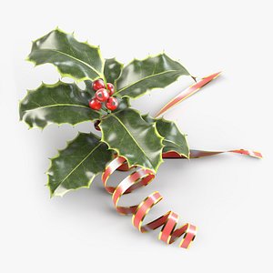 3dsmax christmas holly