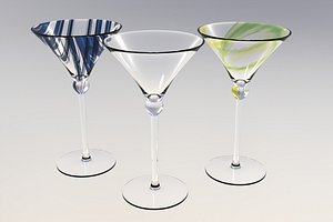 3d model martini glasses