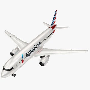 3D airbus american a320 model