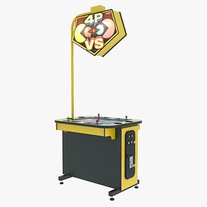 pac-man 4 players arcade 3d model