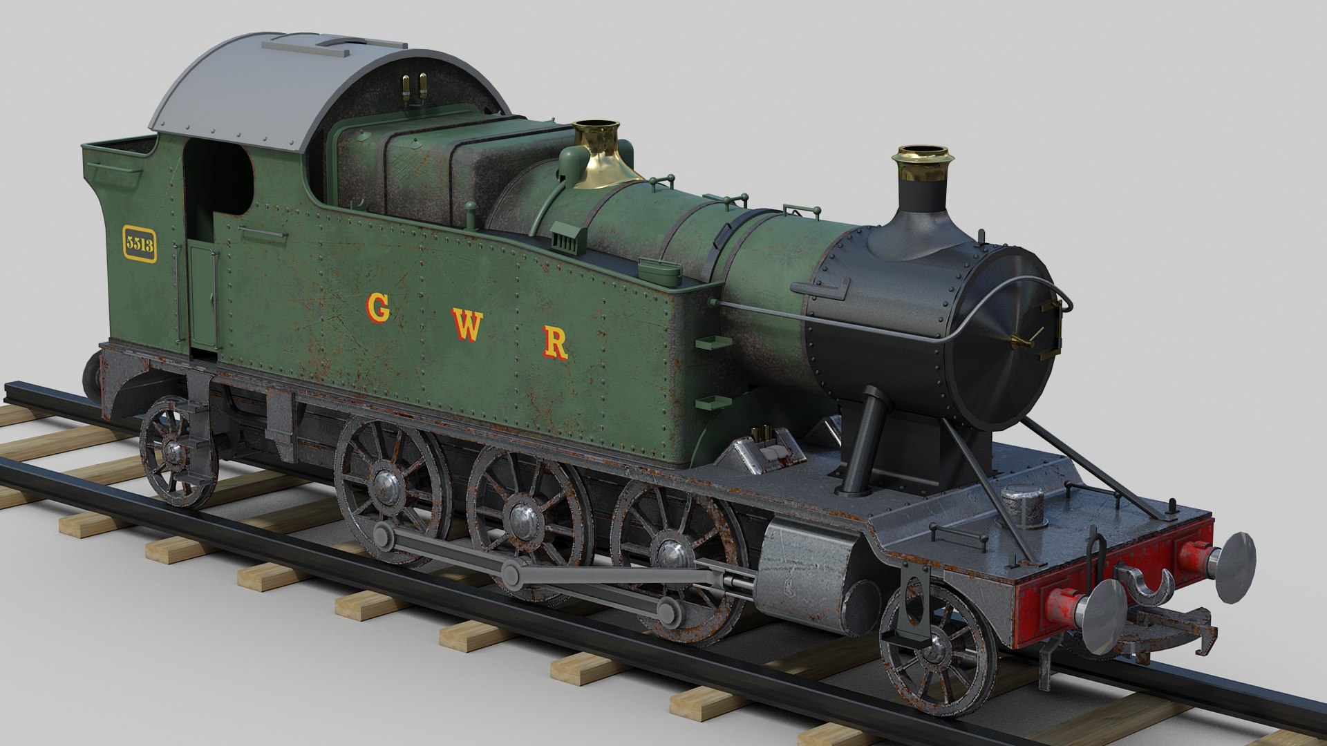 Great Steam Locomotive 3D Model - TurboSquid 1313277