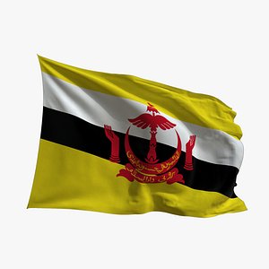 Realistic Animated Flag - Microtexture Rigged - Put your own texture - Def Brunei