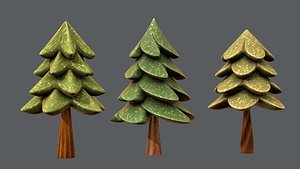 trees cartoon v02 model