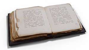 old book opened 3D