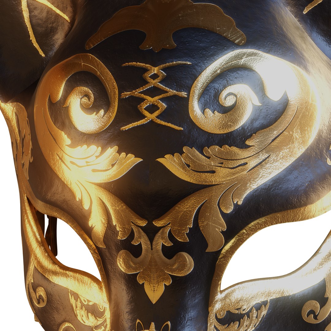 Gold Kitsune Mask 3D Model - TurboSquid 2122287