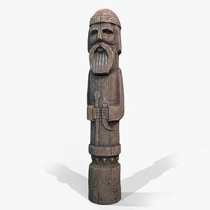 3D Totem wood 4 model