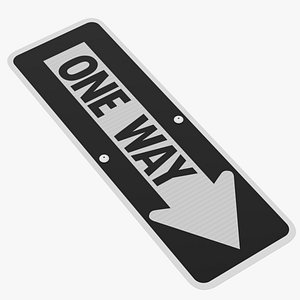 3D One Way Sign