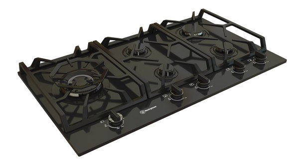 Realistic gas cooktop model 3D model