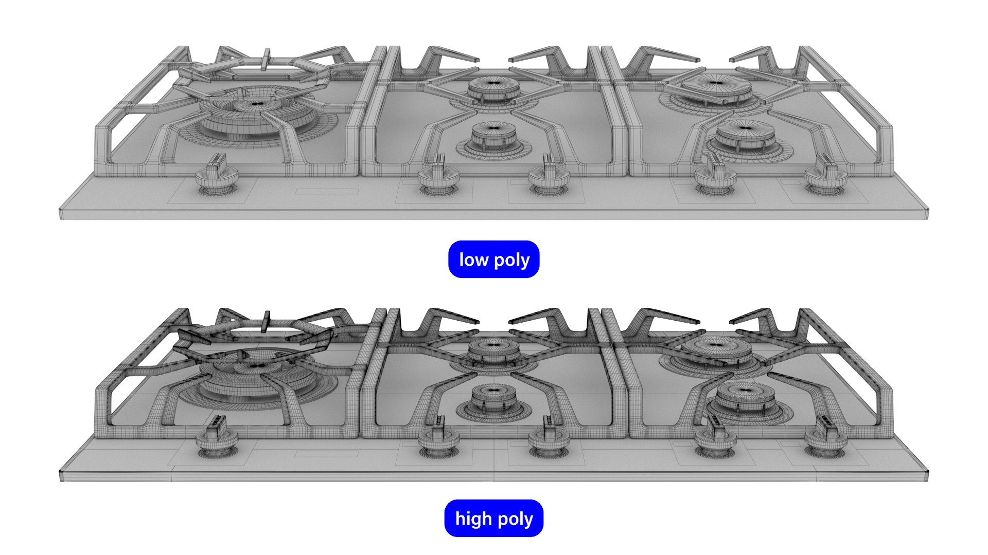 Realistic Gas Cooktop Model 3D Model TurboSquid 1980854
