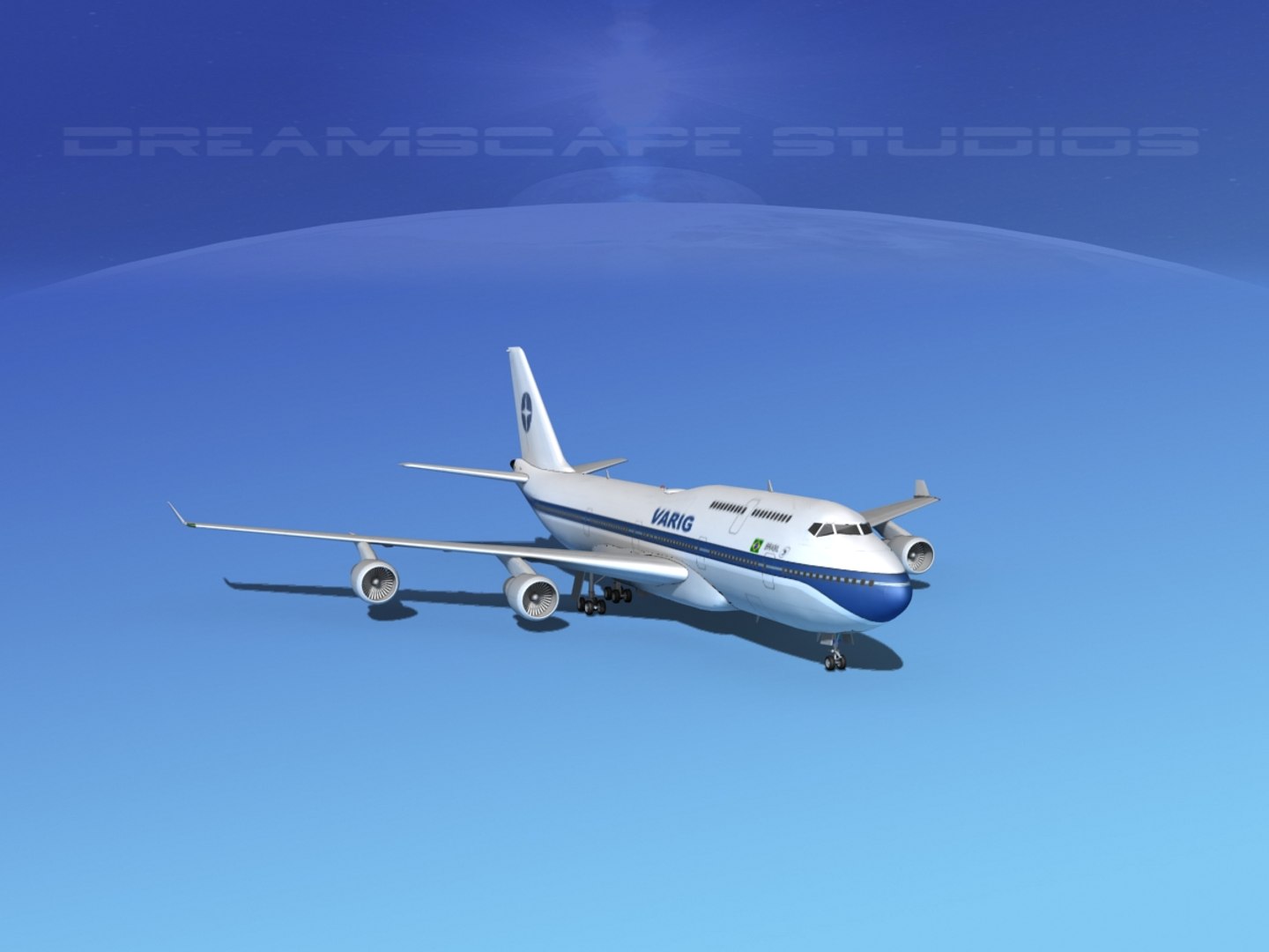3d Model Airline Boeing 747400 747 Aircraft