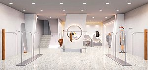 3D Online clothing resale - Modern live broadcast room women clothing