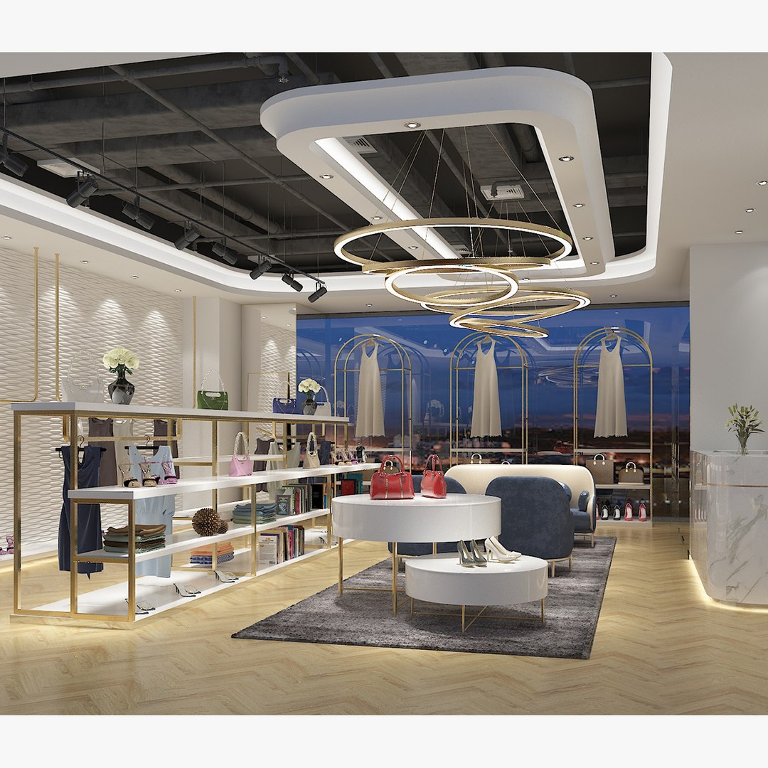 3D Modern Boutique Interior Design Model - TurboSquid 2308969
