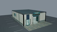 Low Poly Vehicle Inspection Workshop - Service Pit Brake Rollers and Car