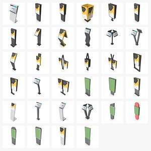 3D model Digital Screen Kiosks &ndash; High Quality 3D Models (Bundle)