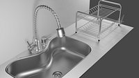 kitchen sink with drainer 3D model