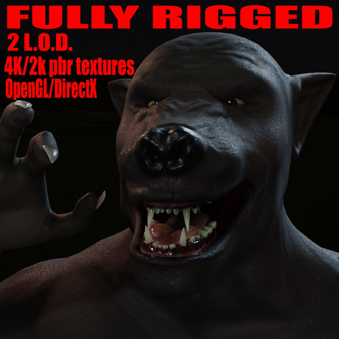 Werewolf Fully Rigged 3D Model - TurboSquid 1977386