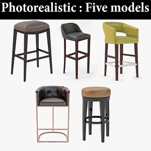 bar stool realistic 3D
