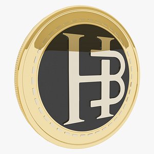 3D HBZ Coin Cryptocurrency Gold Coin model