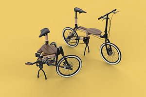 WOODEN RATTAN FOLDING BIKE BICYCLE FOLDABLE TO CHAIR