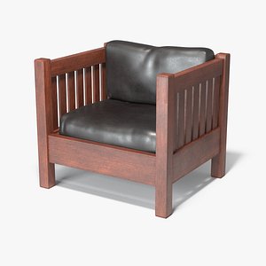 Slatted Cube Chair 3D