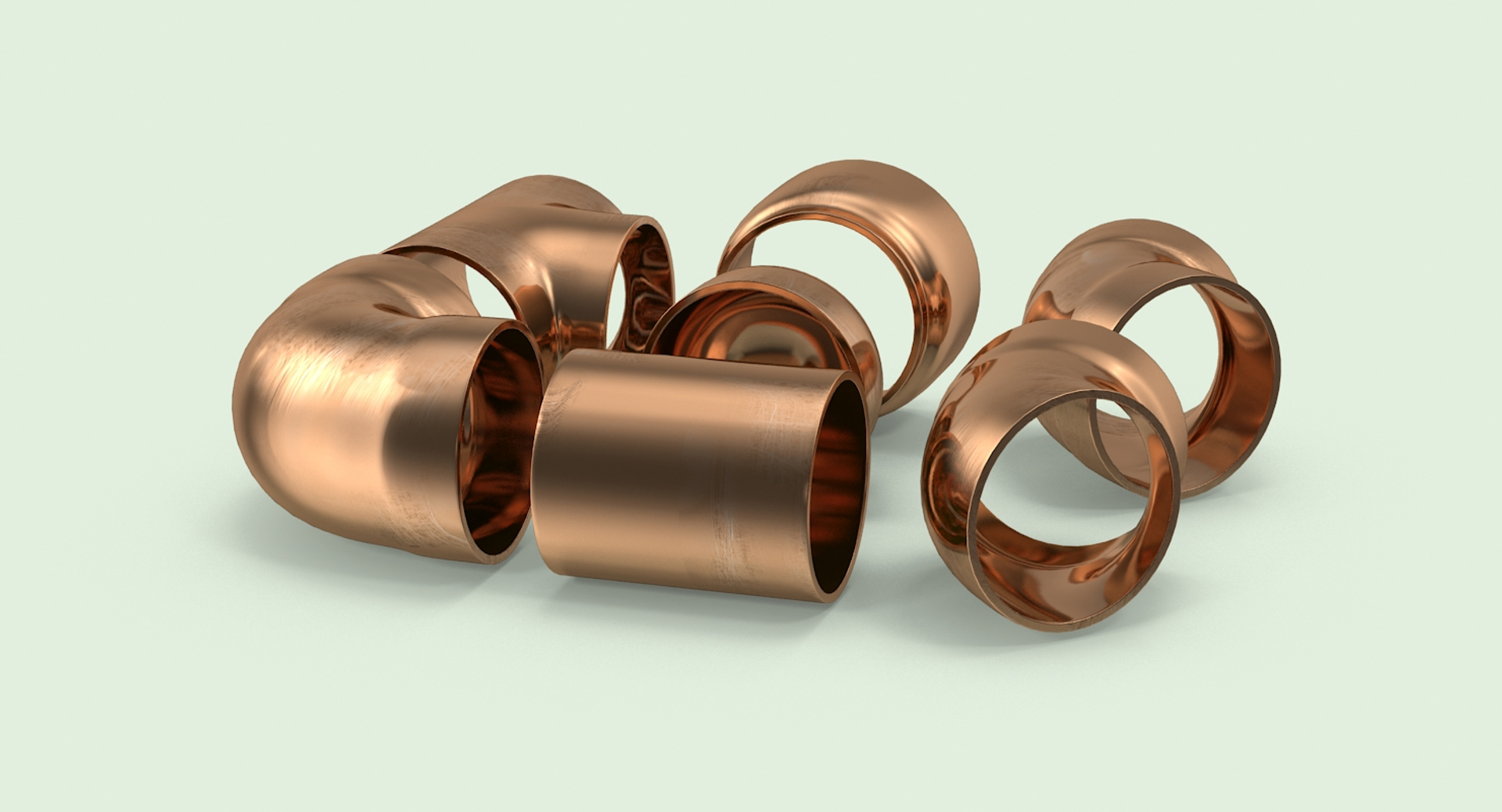 Copper Pipe Fittings 3d Model