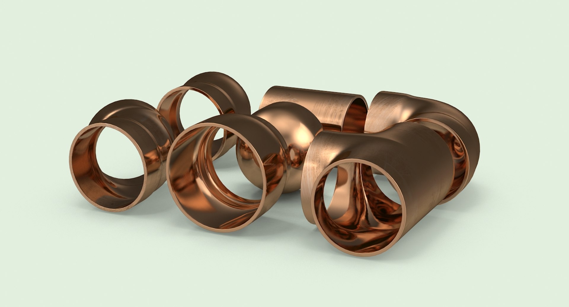 Copper Pipe Fittings 3d Model