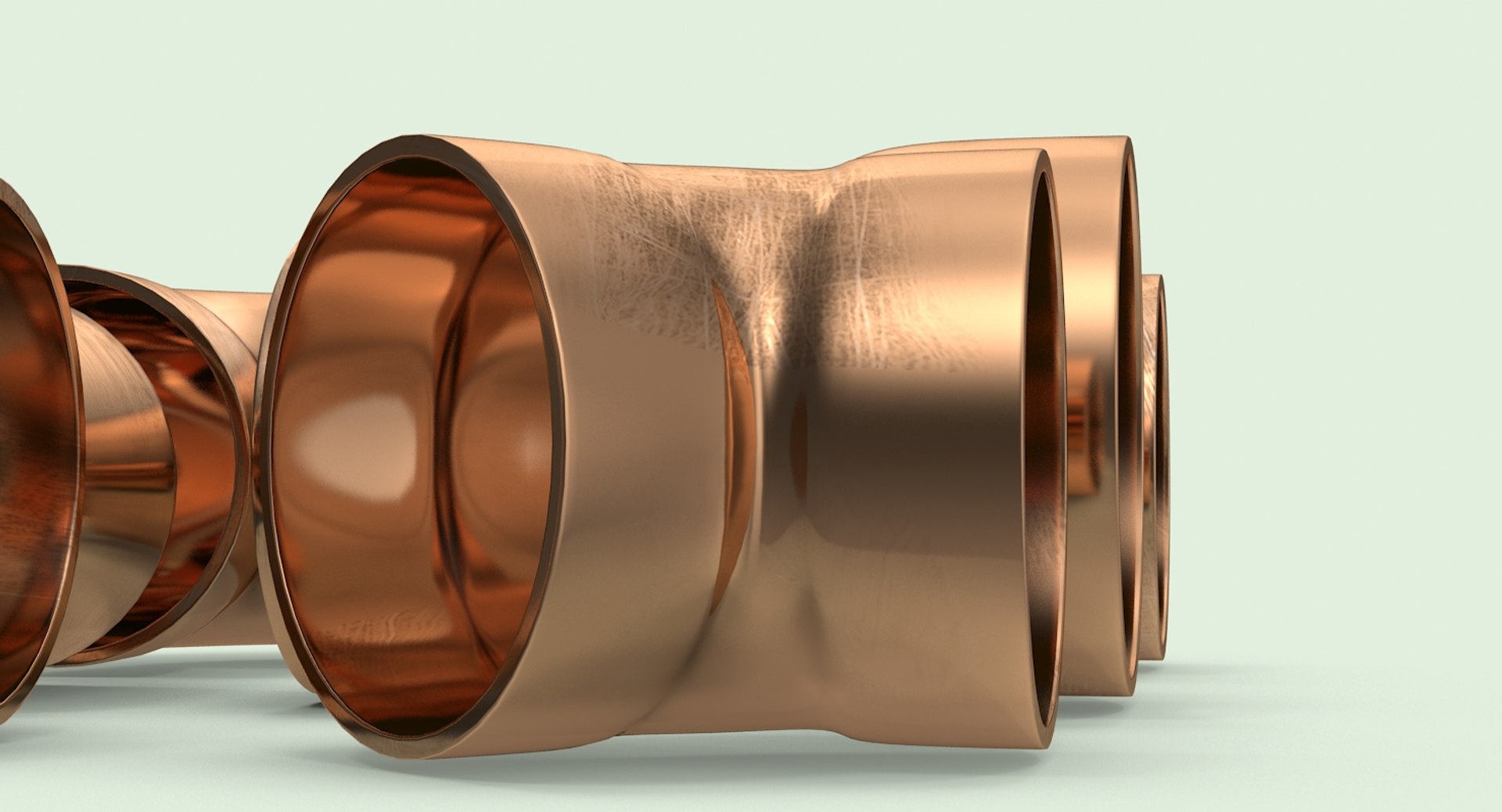 Copper Pipe Fittings 3d Model