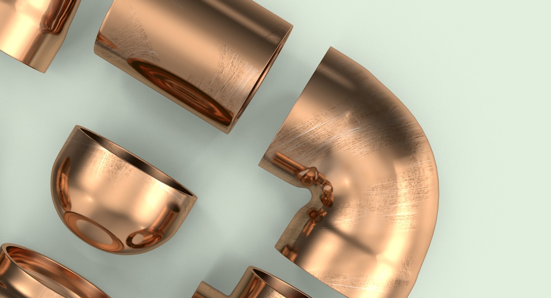 Copper Pipe Fittings 3d Model