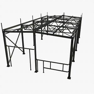 Metal structures of the electroplating shop building 3D model