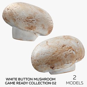 White Button Mushroom Game Ready Collection 02 - 2 models 3D