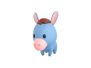 3D donkey character model