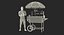 3D hot dog cart vendor model