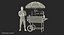 3D hot dog cart vendor model