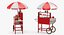 3D hot dog cart vendor model