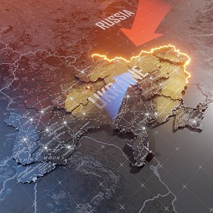 Ukraine detailed Map with Animated