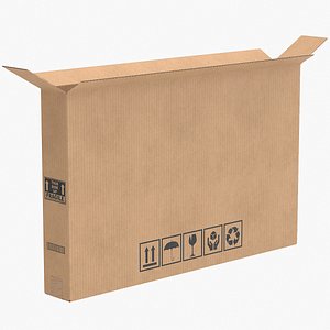 3D Cardboard Box 7 Open V1