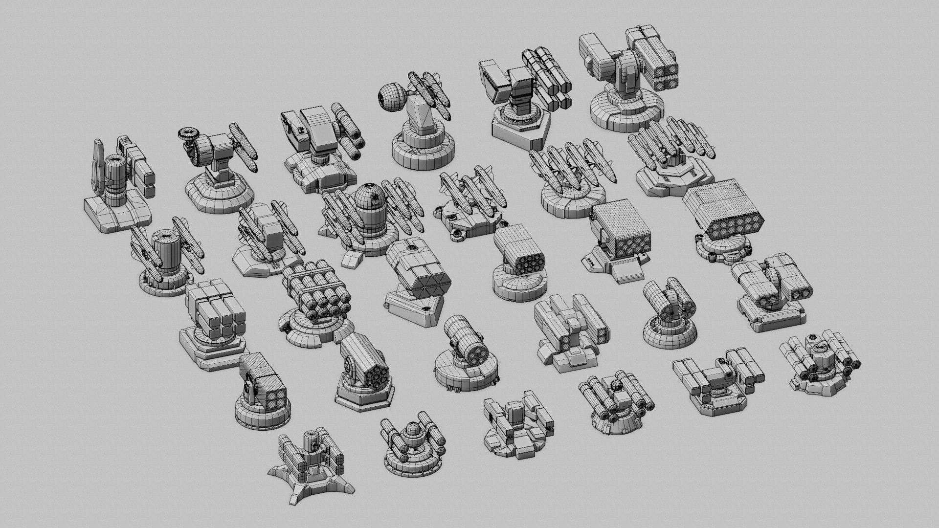 3D Model Turret - Launcher - Radar Collection Pack - TurboSquid 2219741