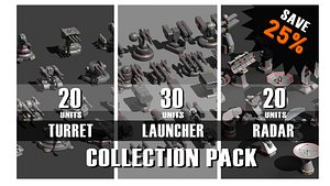 3D model Turret - Launcher - Radar Collection Pack