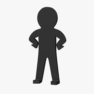 Plastic Stickman Rigged Black for Cinema 4D