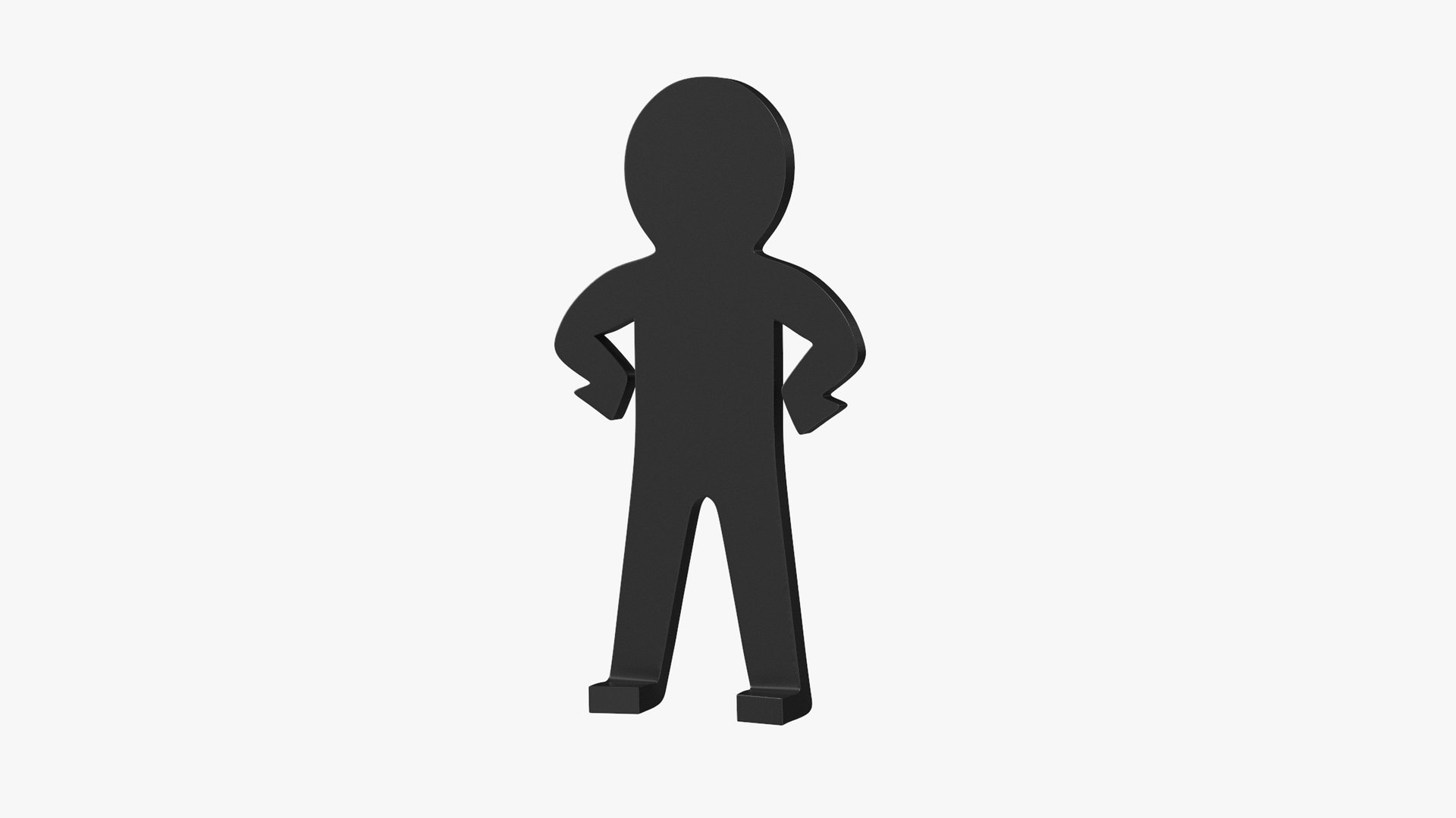 Plastic Stickman Rigged Black for Cinema 4D 3D model preview